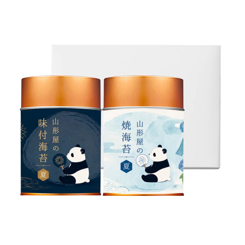 数量限定】焼海苔・味付海苔詰合せ PD-YASUE（夏パンダ巻紙缶